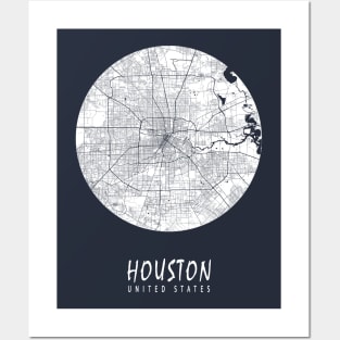 Houston, USA City Map - Full Moon Posters and Art